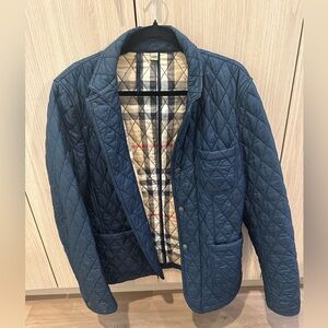 Blue Burberry quilted coat size M men’s